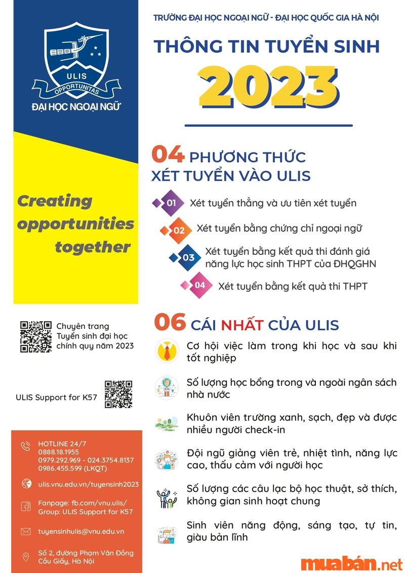 Phương án tuyển sinh Đại học Ngoại ngữ Hà Nội 2023