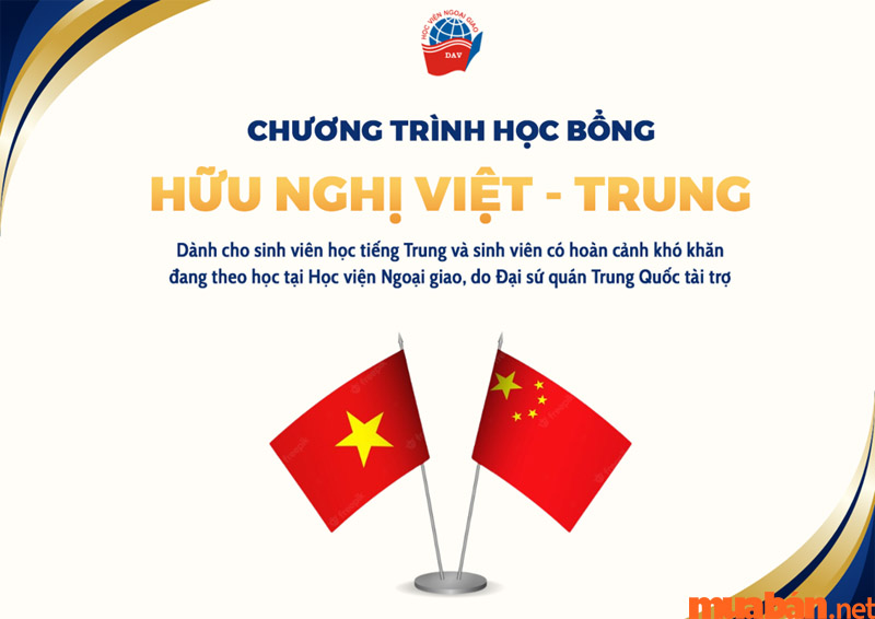 Học bổng Hữu nghị Việt – Trung giành riêng cho SV Tiếng Trung Quốc với kết quả học hành chất lượng hoặc với yếu tố hoàn cảnh trở ngại với cố gắng