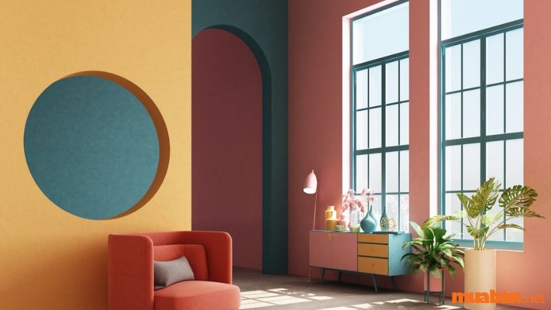 Tránh chọn màu tương khắc để phối hợp khi sơn nhà
