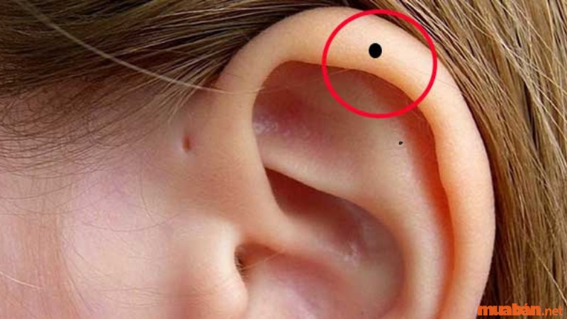Nốt ruồi ở vành tai phụ nữ