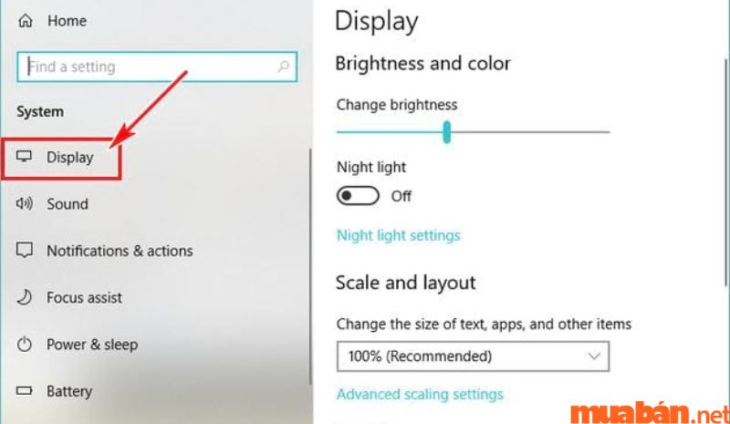 Kiếm dòng Advanced display settings