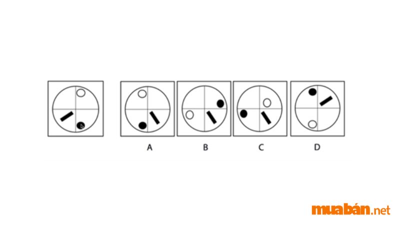 Tìm đáp án A, B, C, D giống với hình đã cho