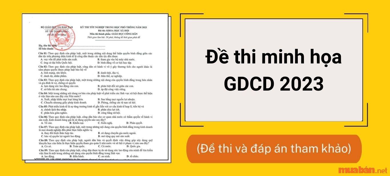 Đề thi minh họa GDCD 2023 có đáp án