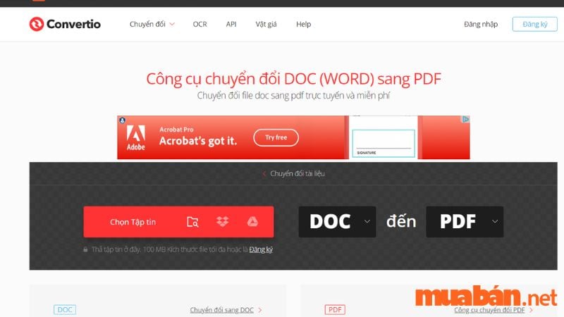 Cách chuyển file word sang pdf trực tuyến bằng web  Convertio