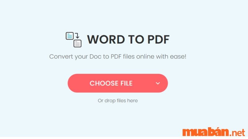 Chọn"Choose File" để chọn tập tin Word