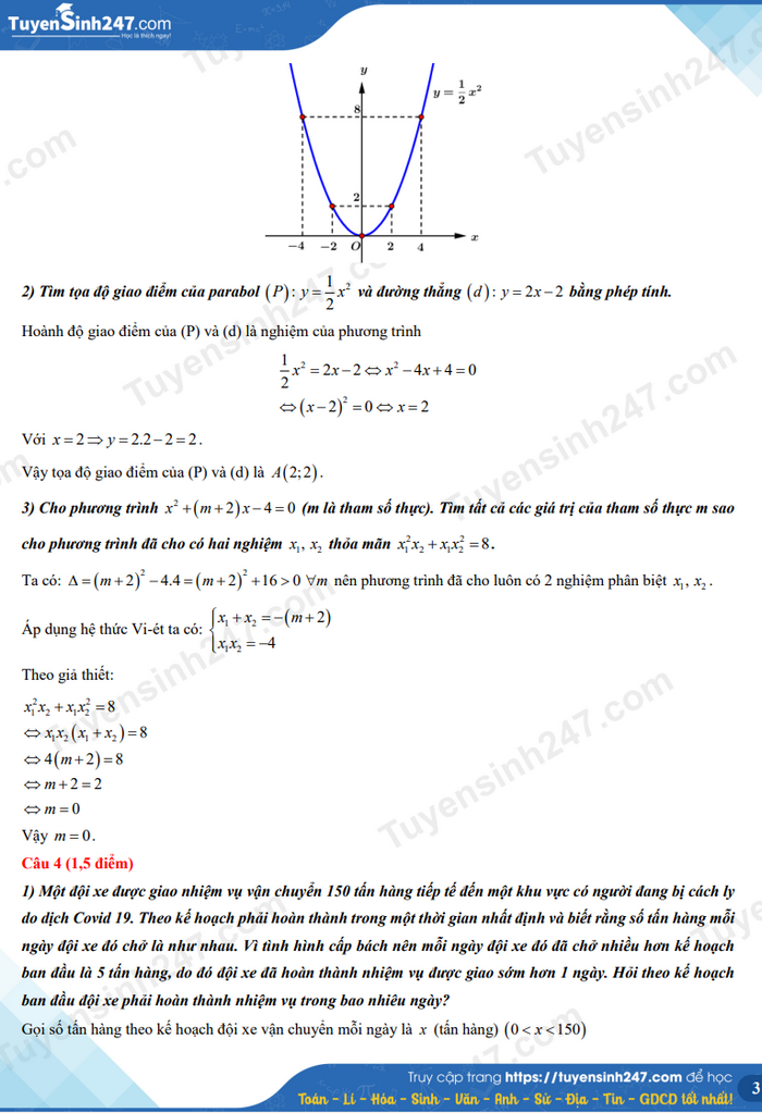 Giải chi tiết đề thi vào lớp 10 môn Toán - Hà Nội (trang 3)