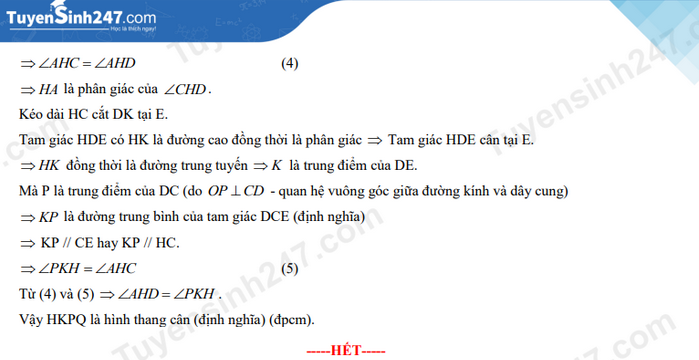 Giải chi tiết đề thi vào lớp 10 năm học 2022-2023 môn Toán - Hà Nội (trang 7)