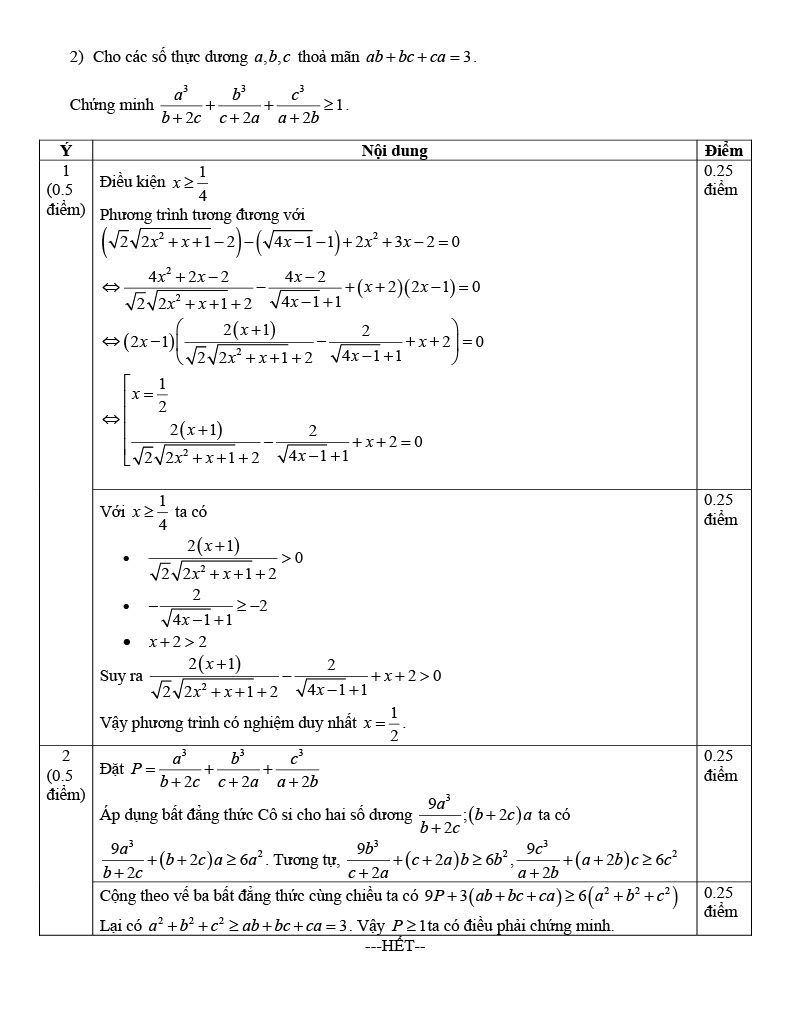 Đáp án đề thi tuyển sinh lớp 10 môn toán Nam Định 2020 (trang 4)