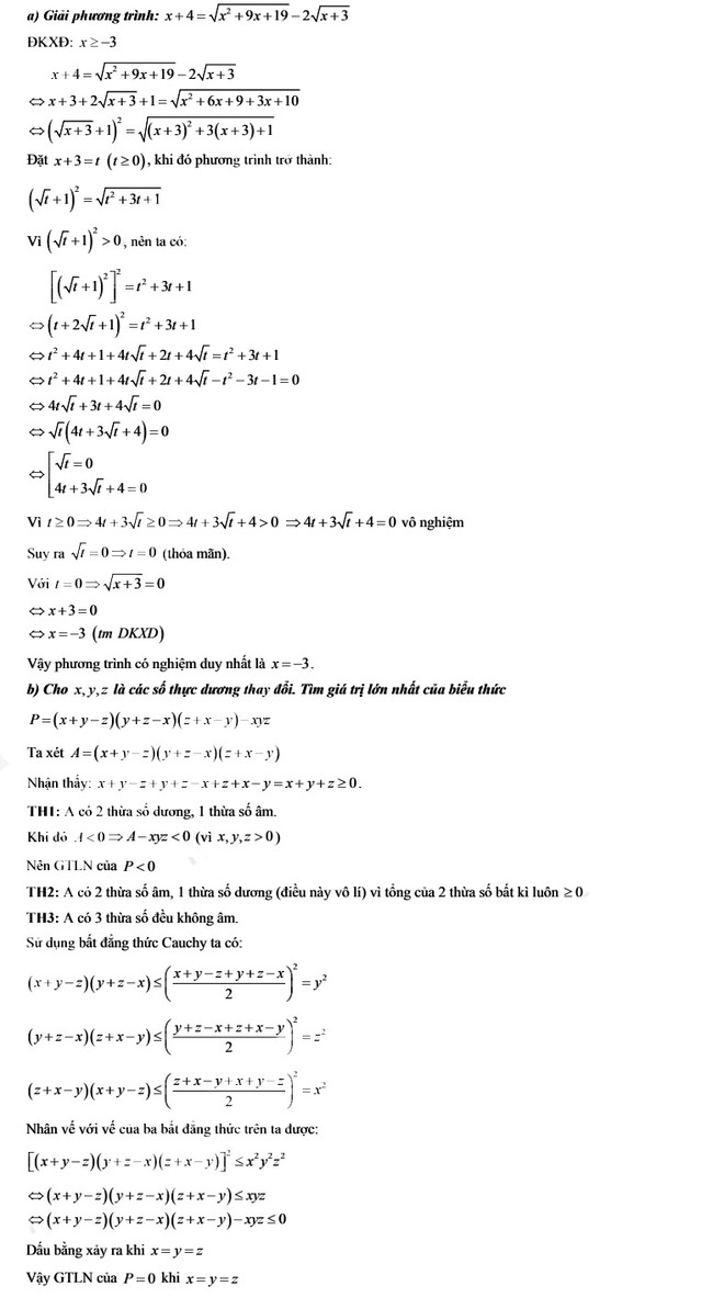 Đáp án đề thi tuyển sinh lớp 10 môn toán Nam Định năm 2022 (câu 4 - phần 2) 