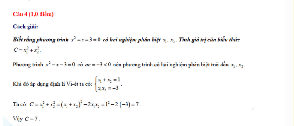 Đáp án đề thi tuyển sinh lớp 10 môn toán Đồng Tháp 2022 - Câu 4