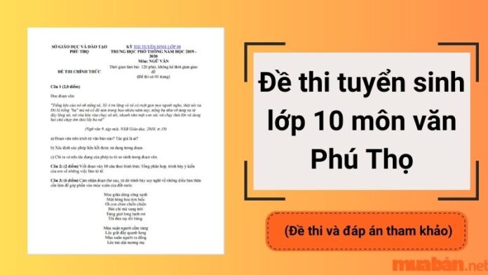 Đề thi tuyển sinh lớp 10 môn văn Phú Thọ