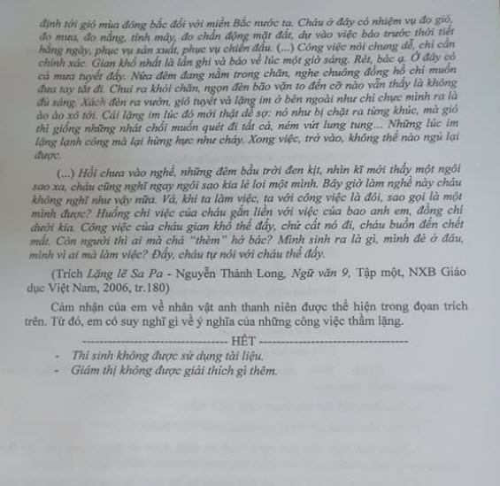 Chi tiết đề thi vào lớp 10 môn Văn của tỉnh Kon Tum năm 2020