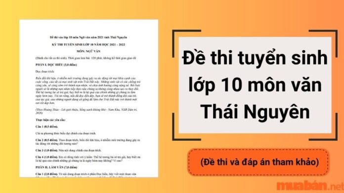 Đề thi tuyển sinh lớp 10 môn văn Thái Nguyên 2023