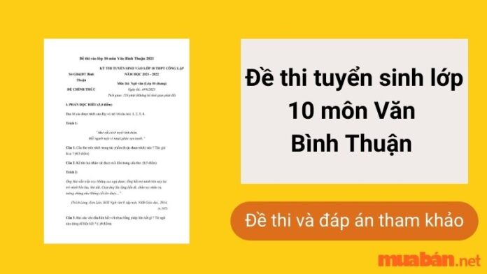 Tổng hợp đề thi tuyển sinh lớp 10 môn Văn Bình Thuận qua các năm