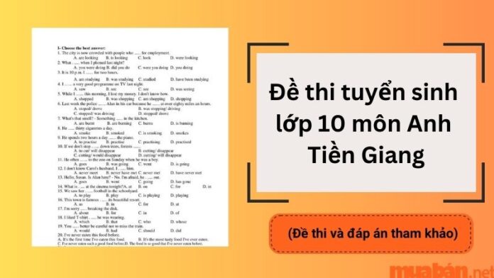 Cập nhật đề thi tuyển sinh lớp 10 môn Anh tỉnh Tiền Giang qua các năm (có đáp án)