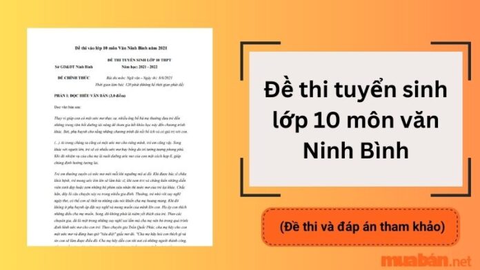 Đề thi tuyển sinh lớp 10 môn văn Ninh Bình 2023