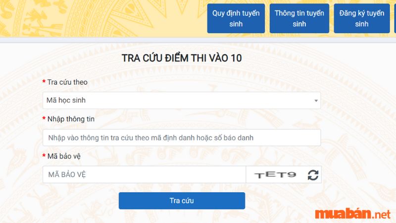 Cách tra cứu điểm thi tuyển sinh lớp 10 2023 qua web Tuyển Sinh Đầu Cấp Hà Nội