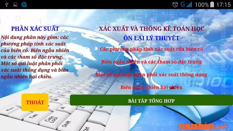 App giải bài tập nguyên lý thống kê