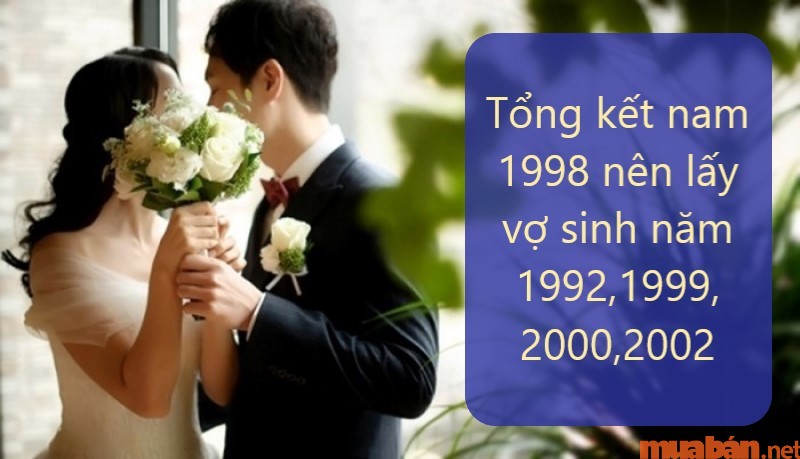 Kết luận nam 1998 Mậu Dần nên lấy vợ trong các năm 2000,2001 hay 1999