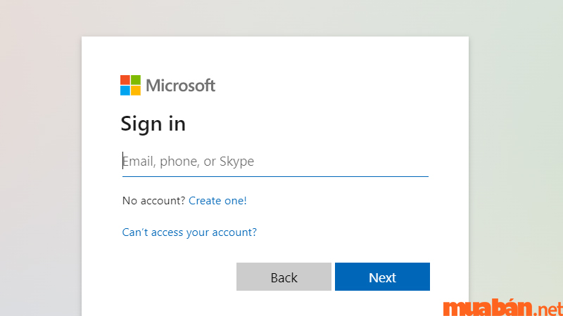 Đăng nhập tài khoản Microsoft của bạn vào website
