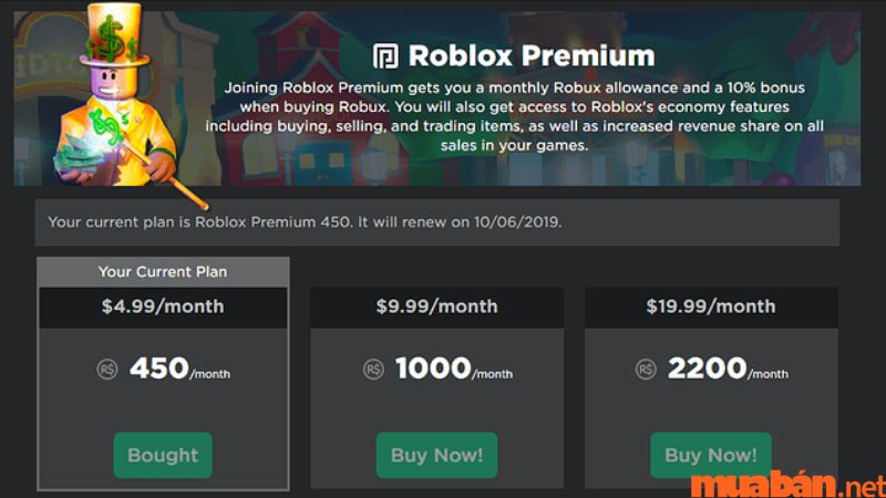 Kiếm tiền trong Roblox bằng cách tham gia Roblox Premium
