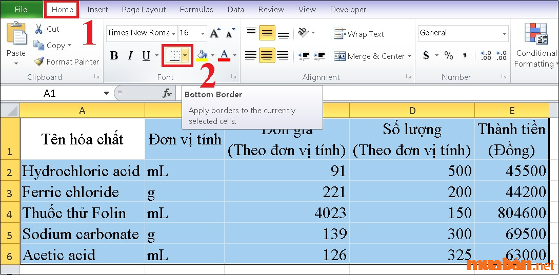 cách tạo bảng Excel