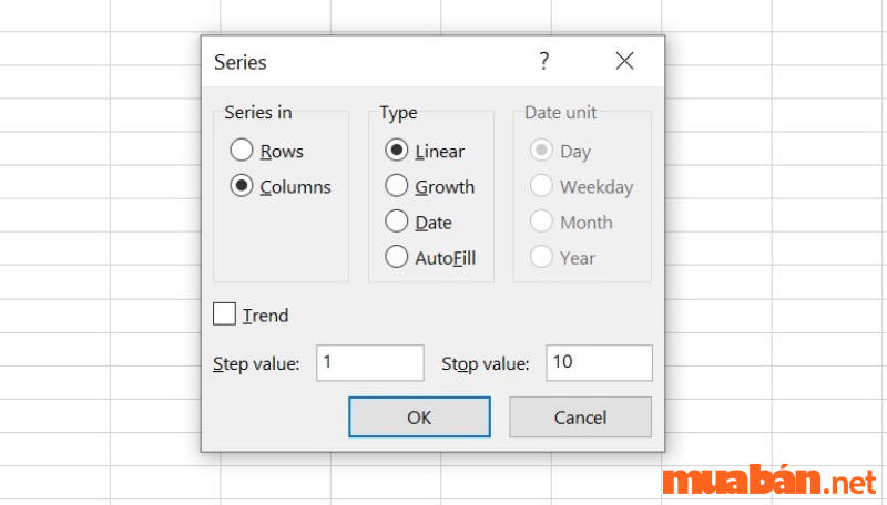 Sử dụng Stop Value để đánh số thứ tự trong Excel