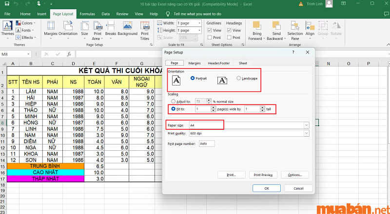 Cách in Excel