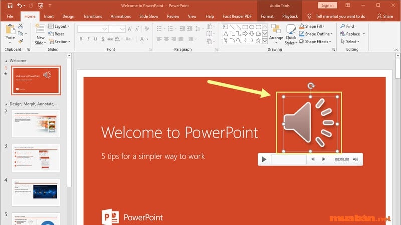 Cách chèn nhạc vào PowerPoint