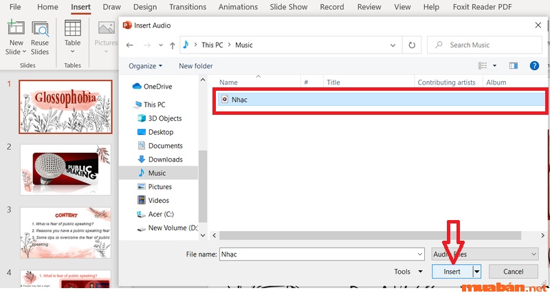 Cách chèn nhạc vào PowerPoint