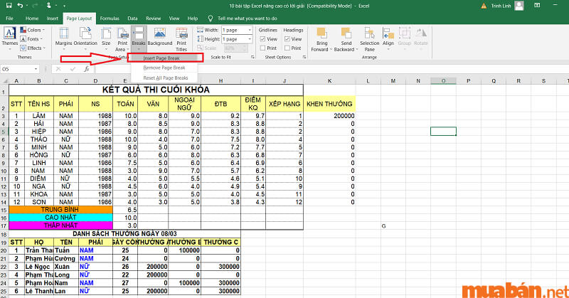 Cách in Excel