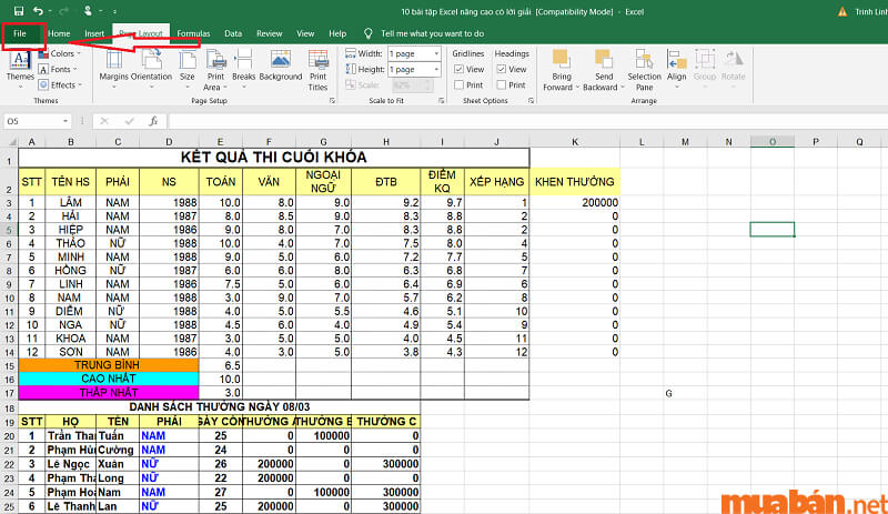 Cách in Excel