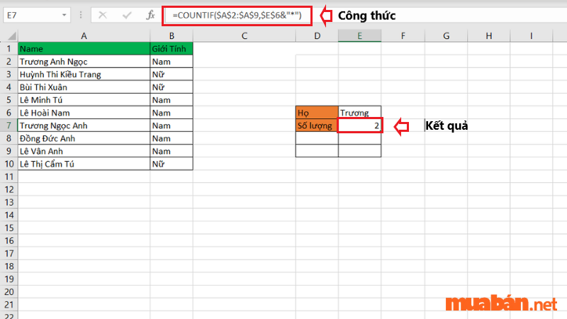 cách dùng hàm Countif