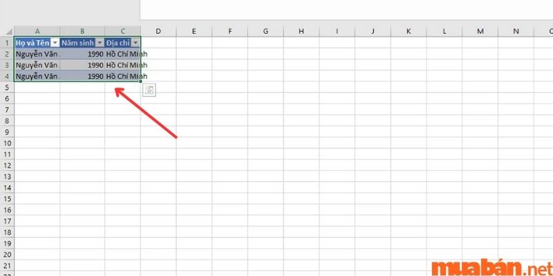 Excel trả ra kết quả ở bước thứ 3