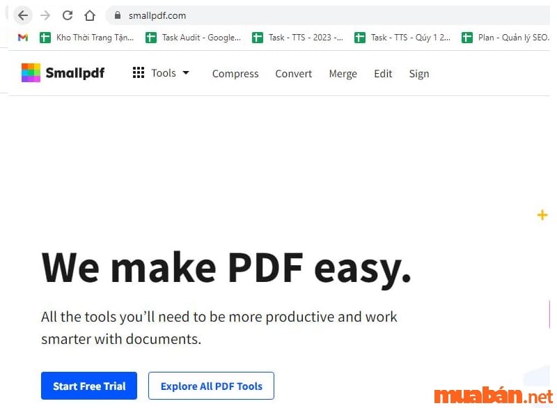 Truy cập vào trang web SmallPDF.com
