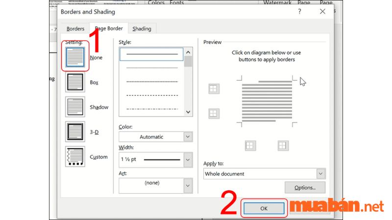 Tiếp tục chọn Page Border.