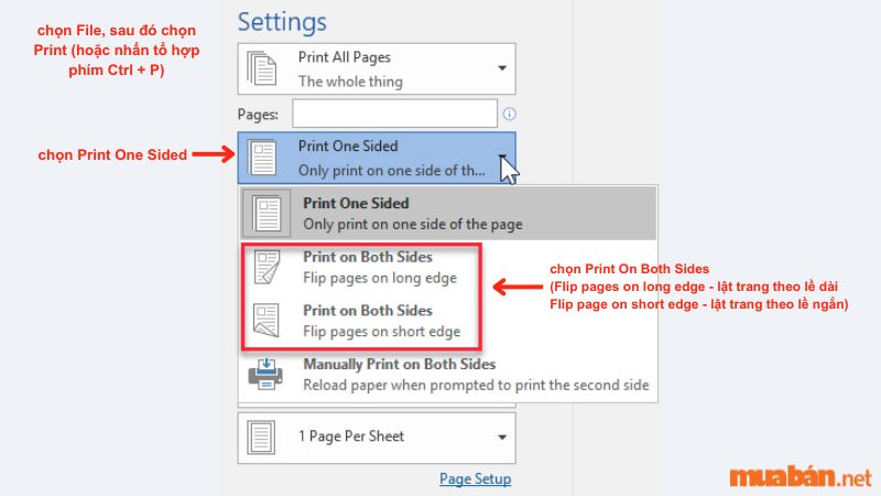 Hướng dẫn cách in 2 mặt trong Word 2010 trở về sau dành cho máy in 2 mặt tự động
