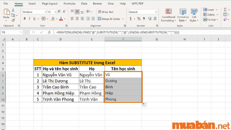 Kéo chuột đến những ô cần hiển thị kết quả.