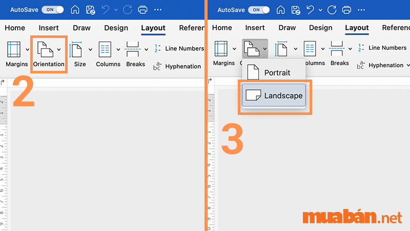 Cách xoay ngang 1 trang giấy trong word trên macbook