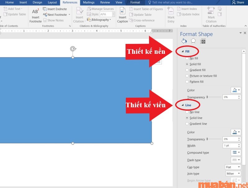 Tại bảng Format, bạn có thể chỉnh sửa nền và viền khung tùy thích.