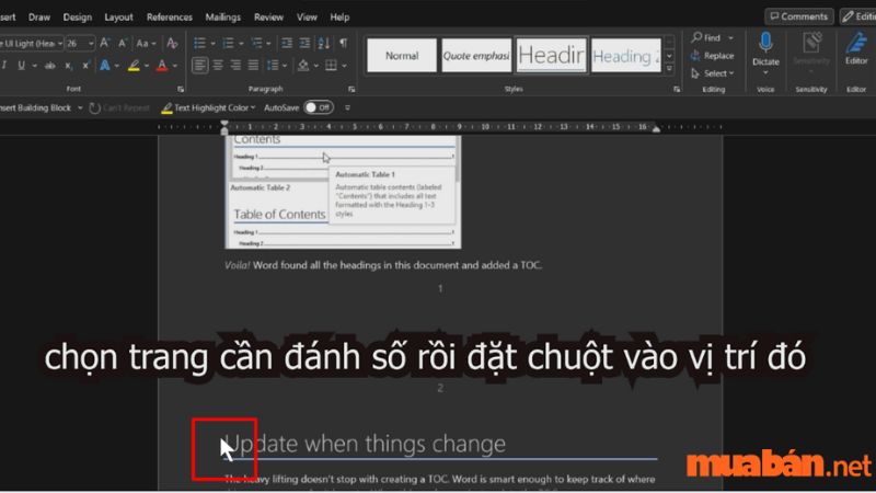 Cách đánh số trang tại bất kỳ trang nào trong Word 2010