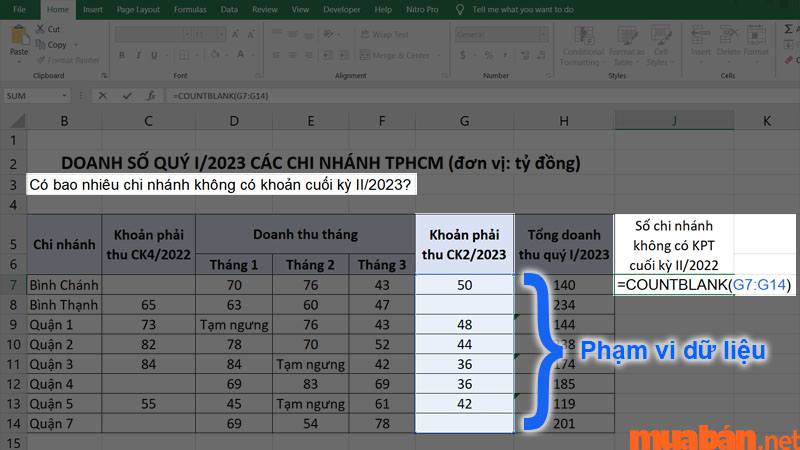 Bạn cần nhập chính xác phạm vi dữ liệu thỏa mãn yêu cầu đề bài