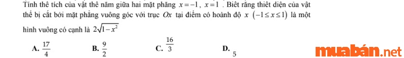 Ví dụ thể tích tròn xoay