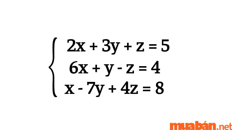Bài tập ví dụ về cách giải hệ phương trình bậc hai 3 ẩn số