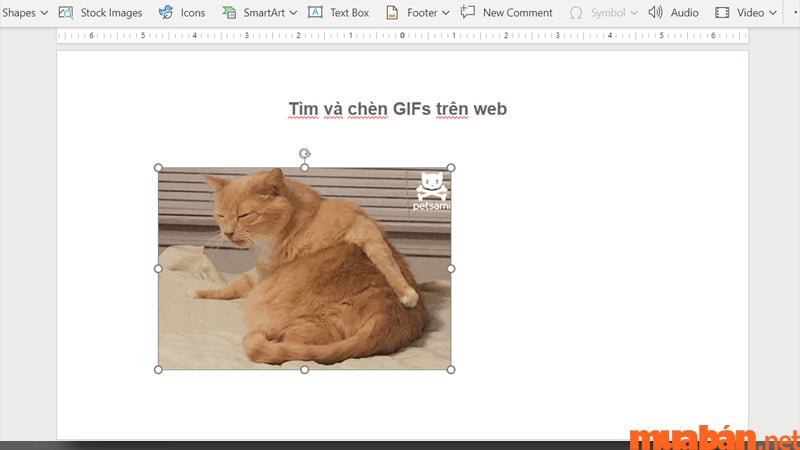 Bạn có thể tùy ý thay đổi vị trí, kích thước, xóa nguồn và nhiều điều chỉnh khác với cách chèn GIF vào PowerPoint Online