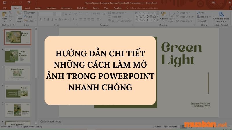 Cụ thể, Mua bán sẽ hướng dẫn bạn chi tiết cách làm mờ ảnh trong Powerint ngay dưới đây.