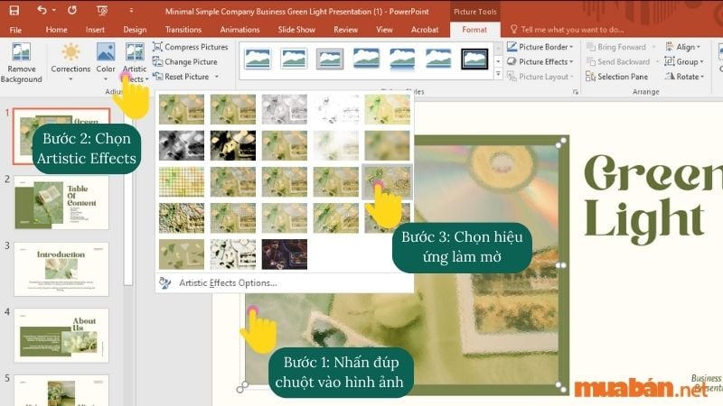 Cách làm mờ ảnh trong Powerpoint không khó. Về cơ bản, bạn có thể làm theo 4 bước sau là ảnh sẽ mờ đi theo ý muốn