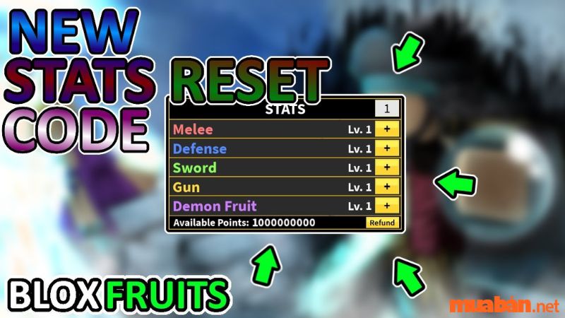 Code Blox Fruit Reset stats