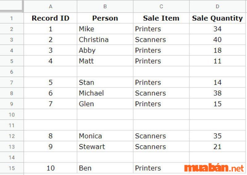 Cách xóa dòng trống trong Google Sheet