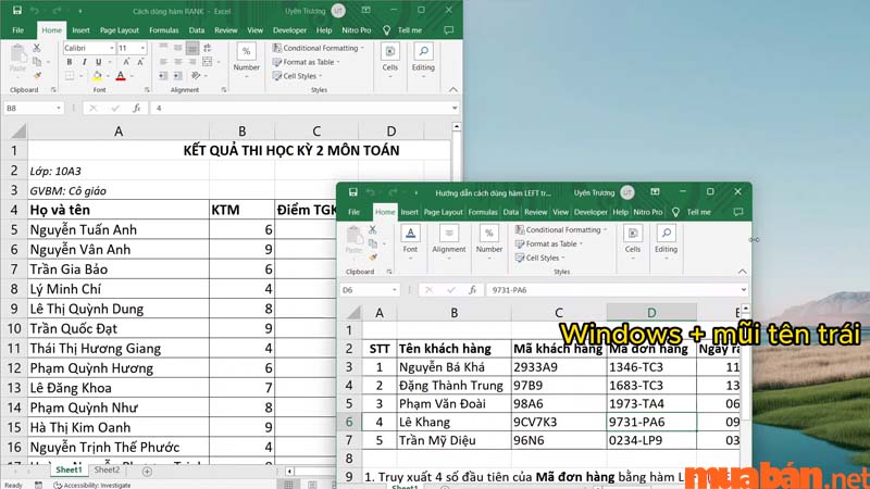 File Excel còn lại sẽ tự động điều chỉnh để vừa vặn với phần còn lại của màn hình